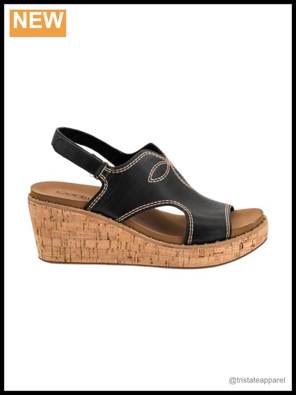 Corkys Darlin Wedge Sandal 2.5 Inch Heel Cushioned Insole Peep Toe Western